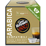 Vergnano Arabica Compostabile (128 capsule compatibili con Lavazza A Modo Mio - 7095)