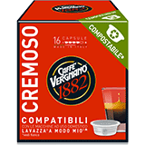 Vergnano Cremoso Compostabile (128 capsule compatibili con Lavazza A Modo Mio - 7096)