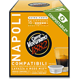 Vergnano Napoli Compostabile (128 capsule compatibili con Lavazza A Modo Mio - 7099)