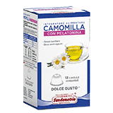 Sandemetrio Camomilla con Melatonina   (Miscela di foglie e frutta biologica - astuccio da 12 capsule compatibili Nescafè Dolce Gusto)