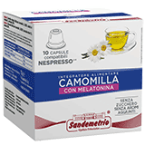 Sandemetrio Camomilla con Melatonina (Miscela di foglie e frutta biologica - astuccio da 10 capsule compatibili Nespresso)